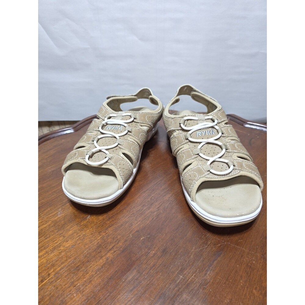 Ryka Fisherman Sport Sandals Womens 9M Tan Beige Comfort Walking Outdoor Hook...